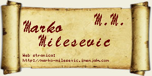 Marko Milešević vizit kartica